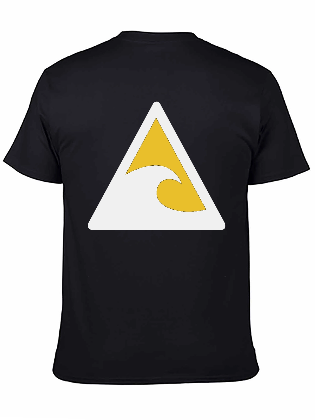 Black T-Shirt with Wave Triangle Graphic