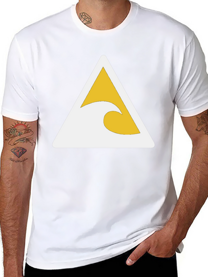 Black T-Shirt with Wave Triangle Graphic