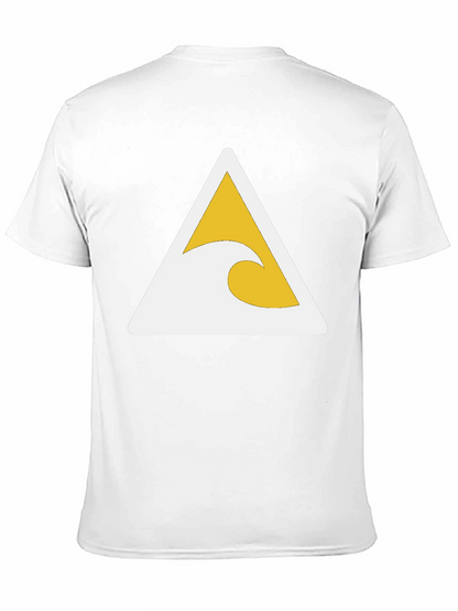 Black T-Shirt with Wave Triangle Graphic