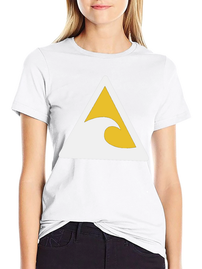 Black T-Shirt with Wave Triangle Graphic