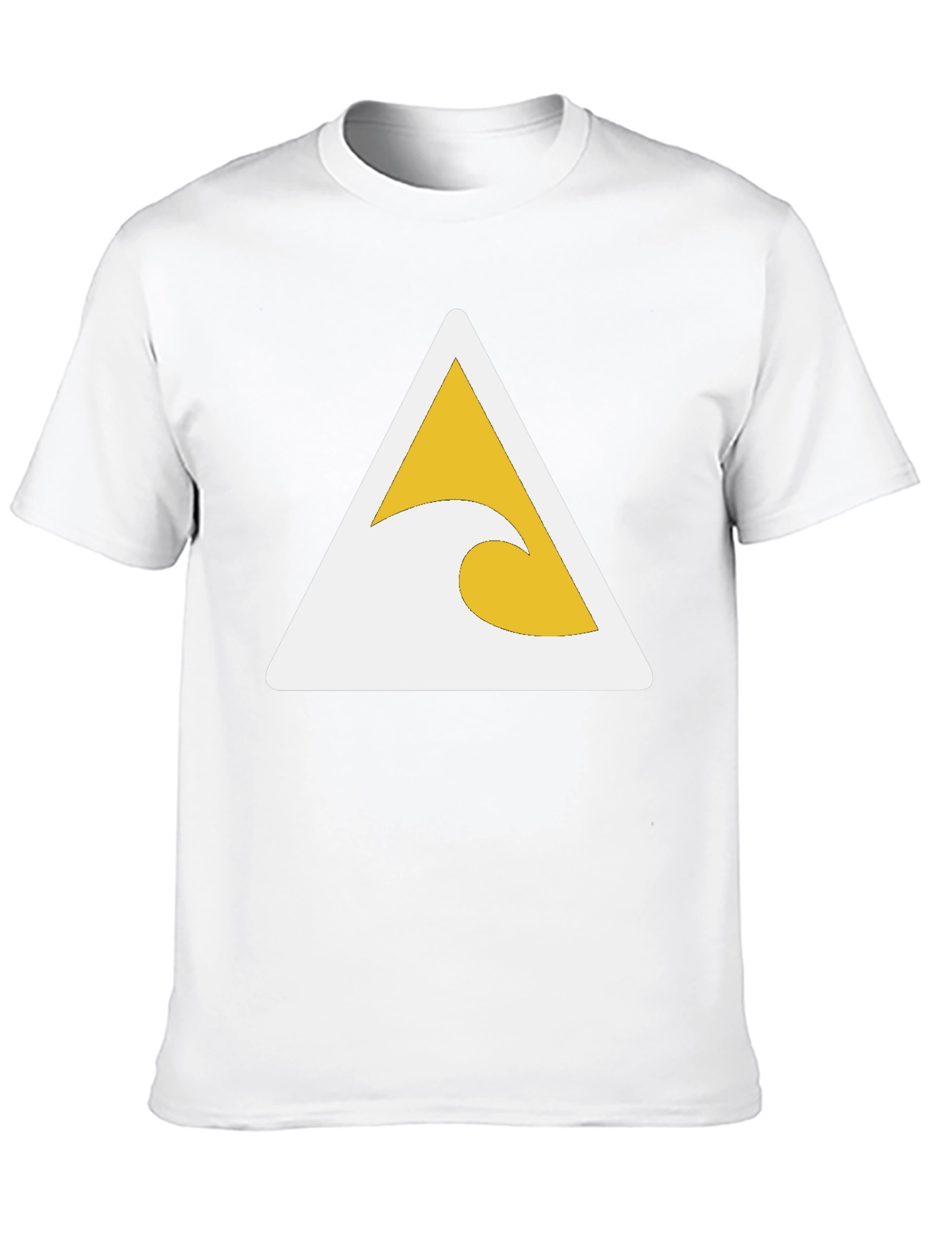 Black T-Shirt with Wave Triangle Graphic