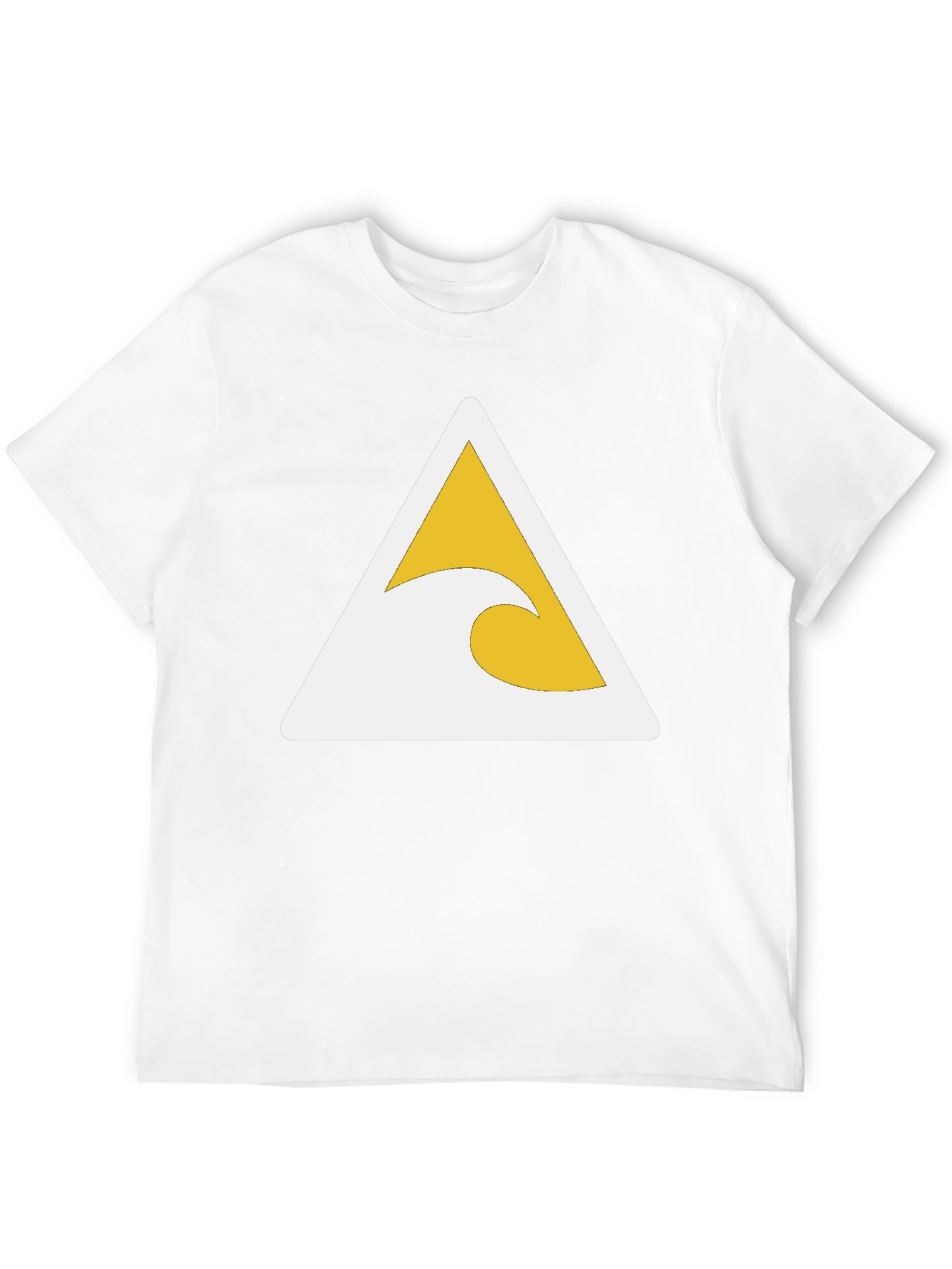 Black T-Shirt with Wave Triangle Graphic