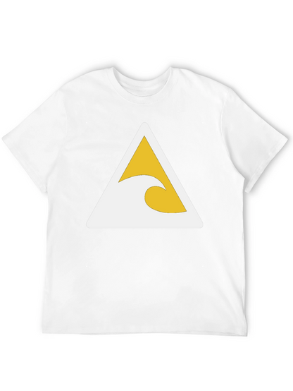 Black T-Shirt with Wave Triangle Graphic
