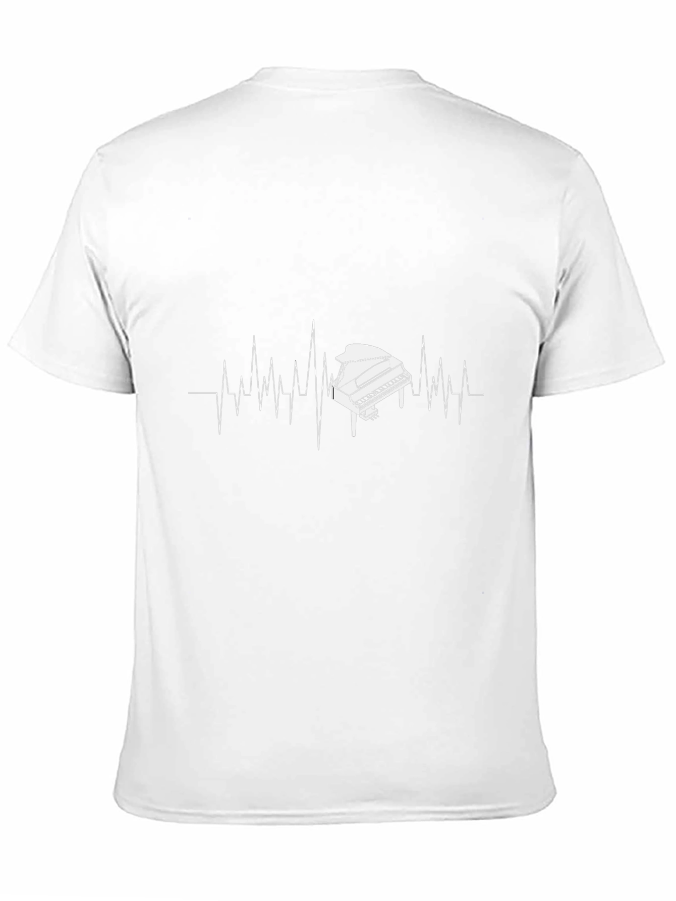 Piano Heartbeat Graphic T-Shirt - Black