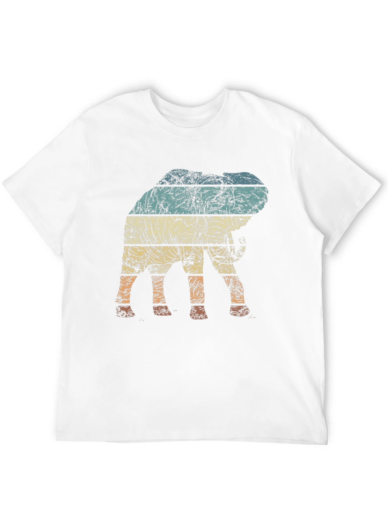 Retro Elephant Graphic Tee - Distressed Print