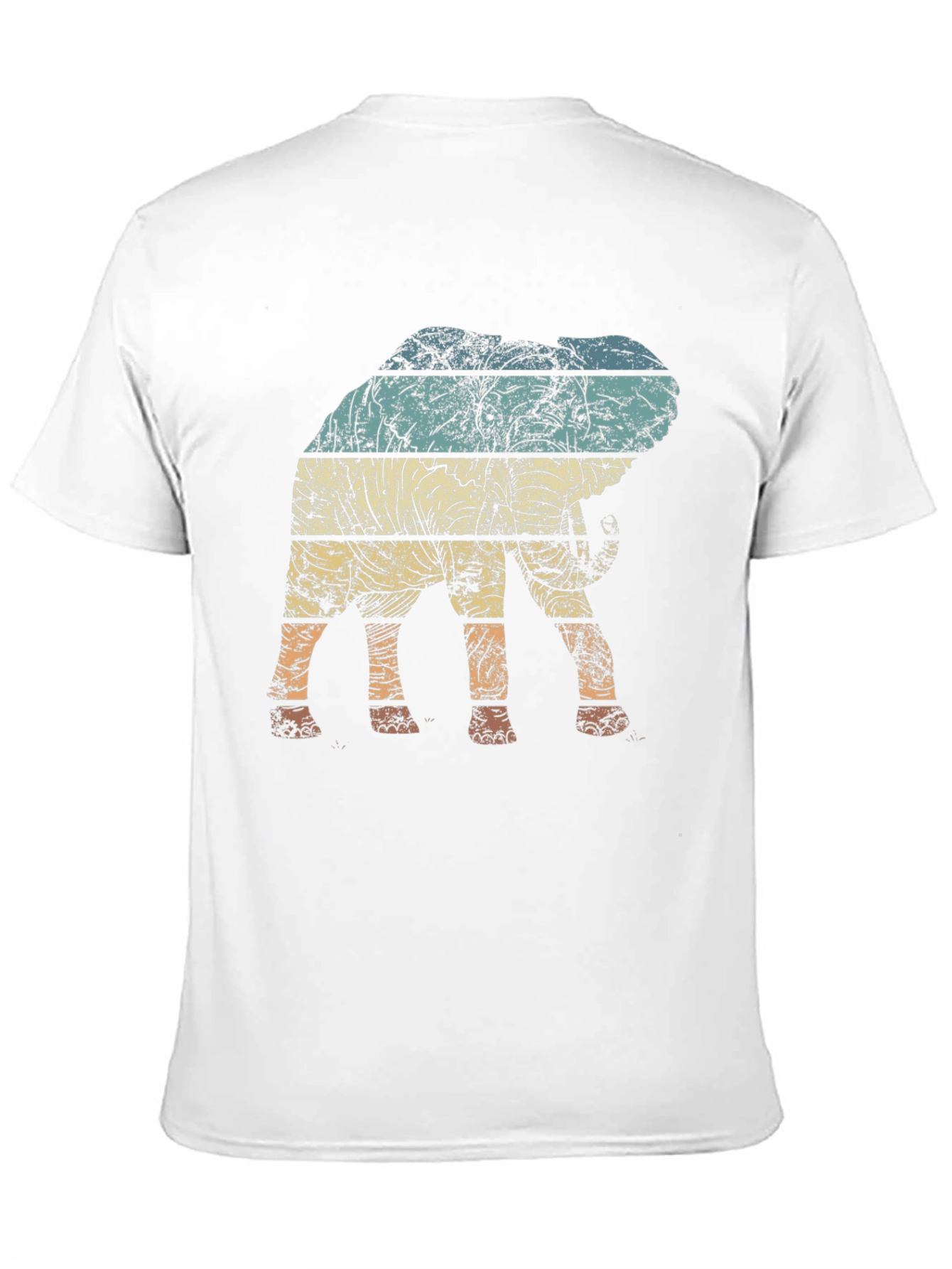 Retro Elephant Graphic Tee - Distressed Print