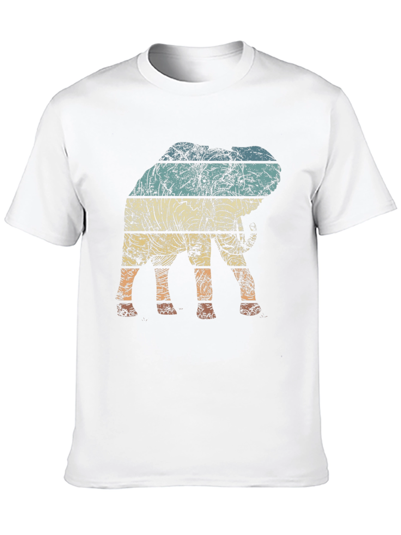 Retro Elephant Graphic Tee - Distressed Print