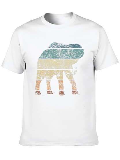 Retro Elephant Graphic Tee - Distressed Print