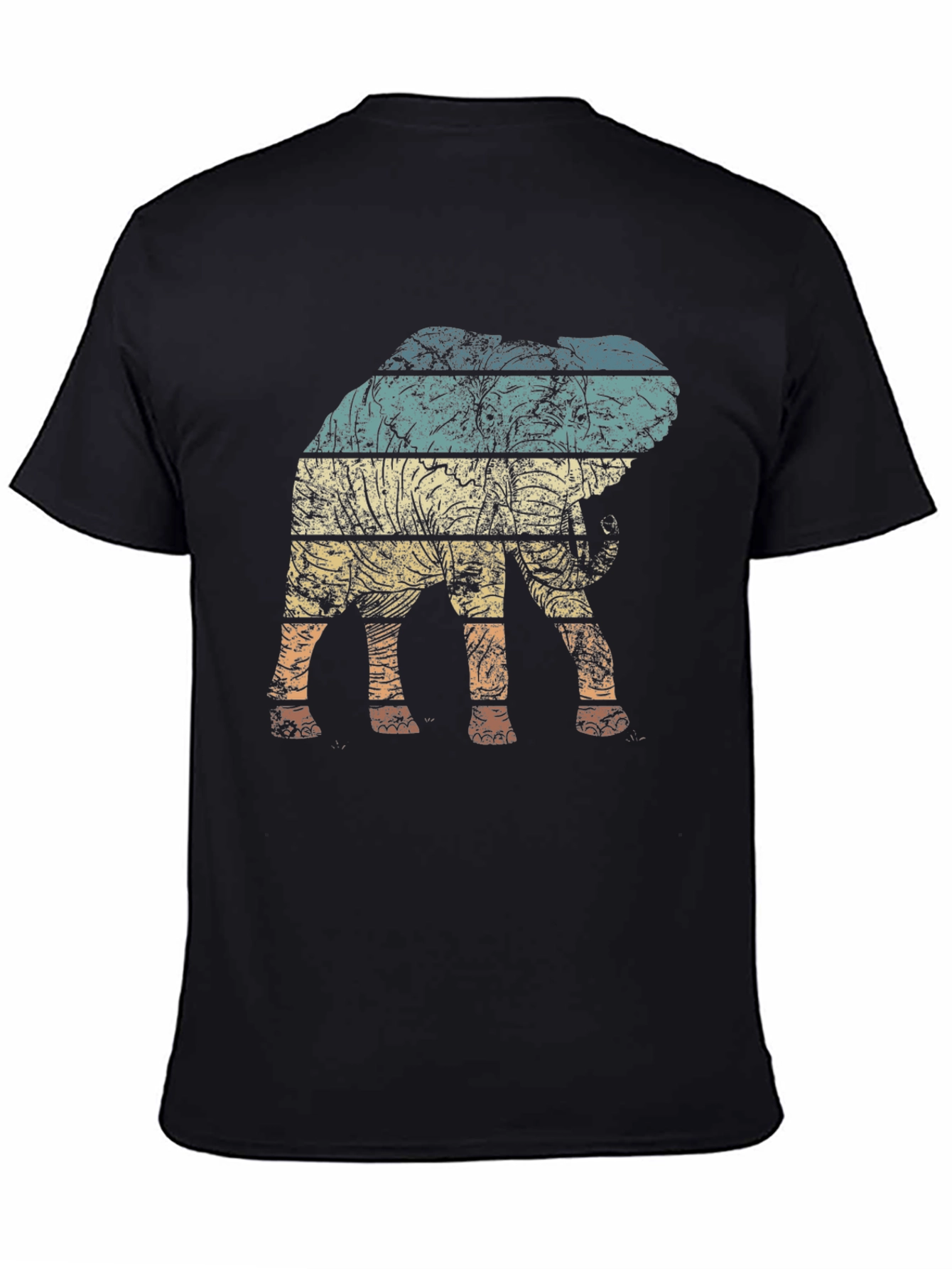 Retro Elephant Graphic Tee - Distressed Print
