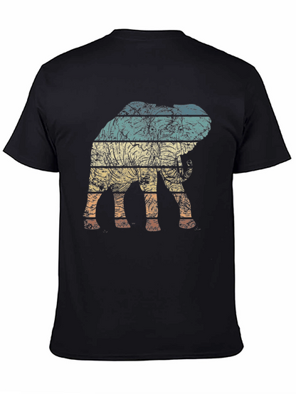 Retro Elephant Graphic Tee - Distressed Print