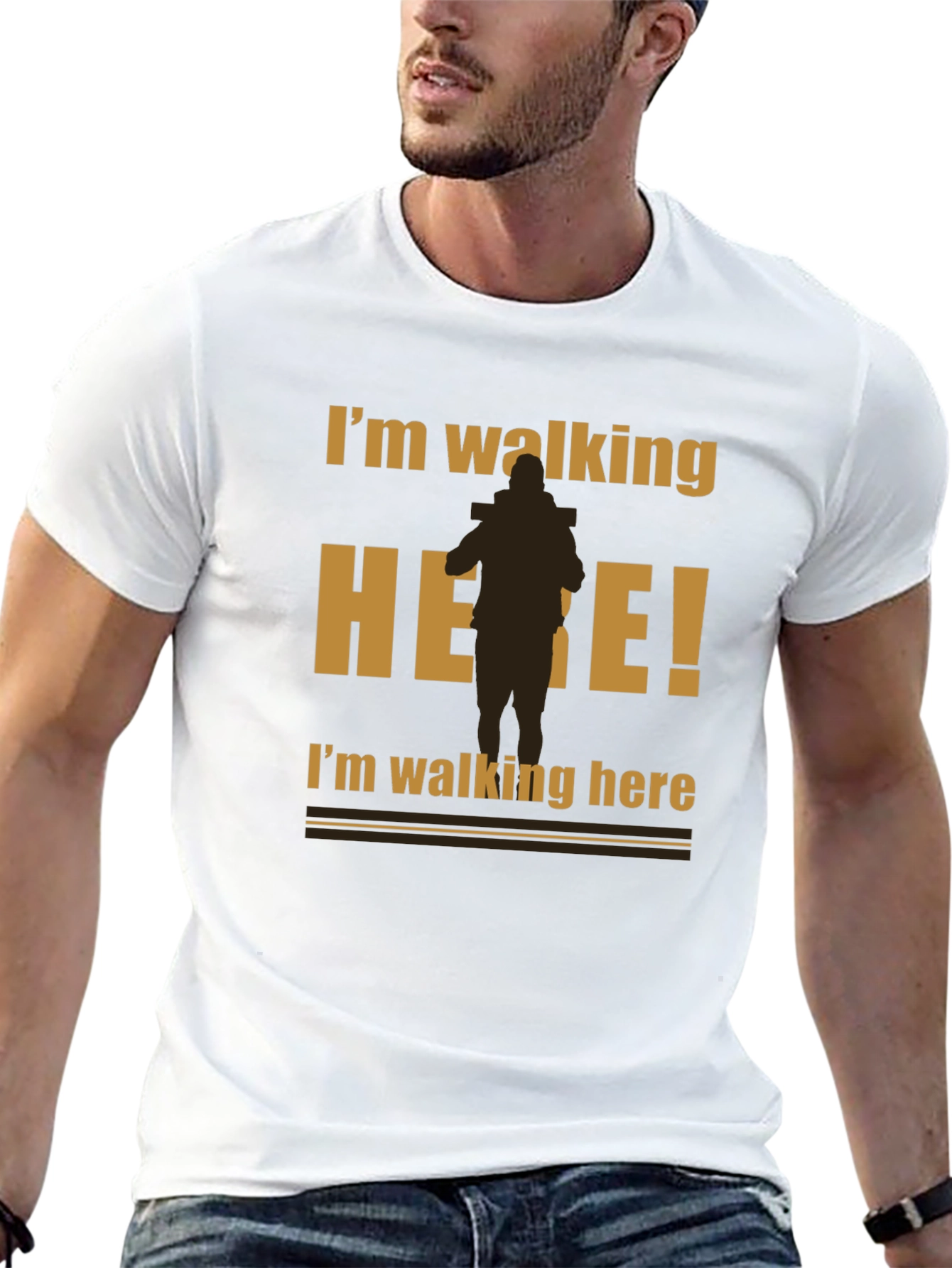 Im Walking Here Funny Graphic T-Shirt