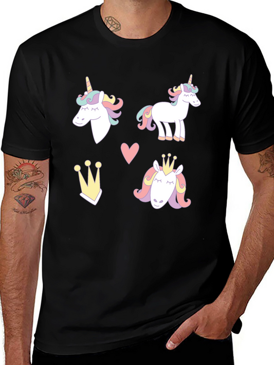 Unicorn Dreams Black T-Shirt Cute Design