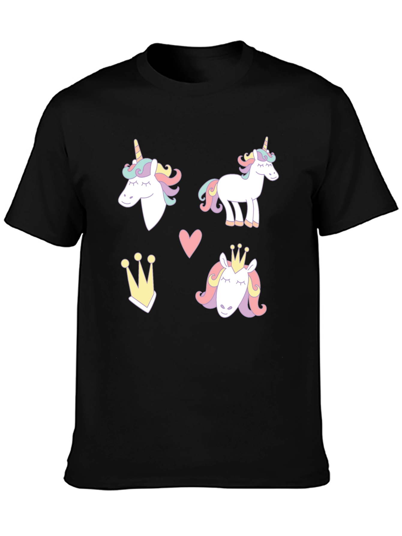 Unicorn Dreams Black T-Shirt Cute Design