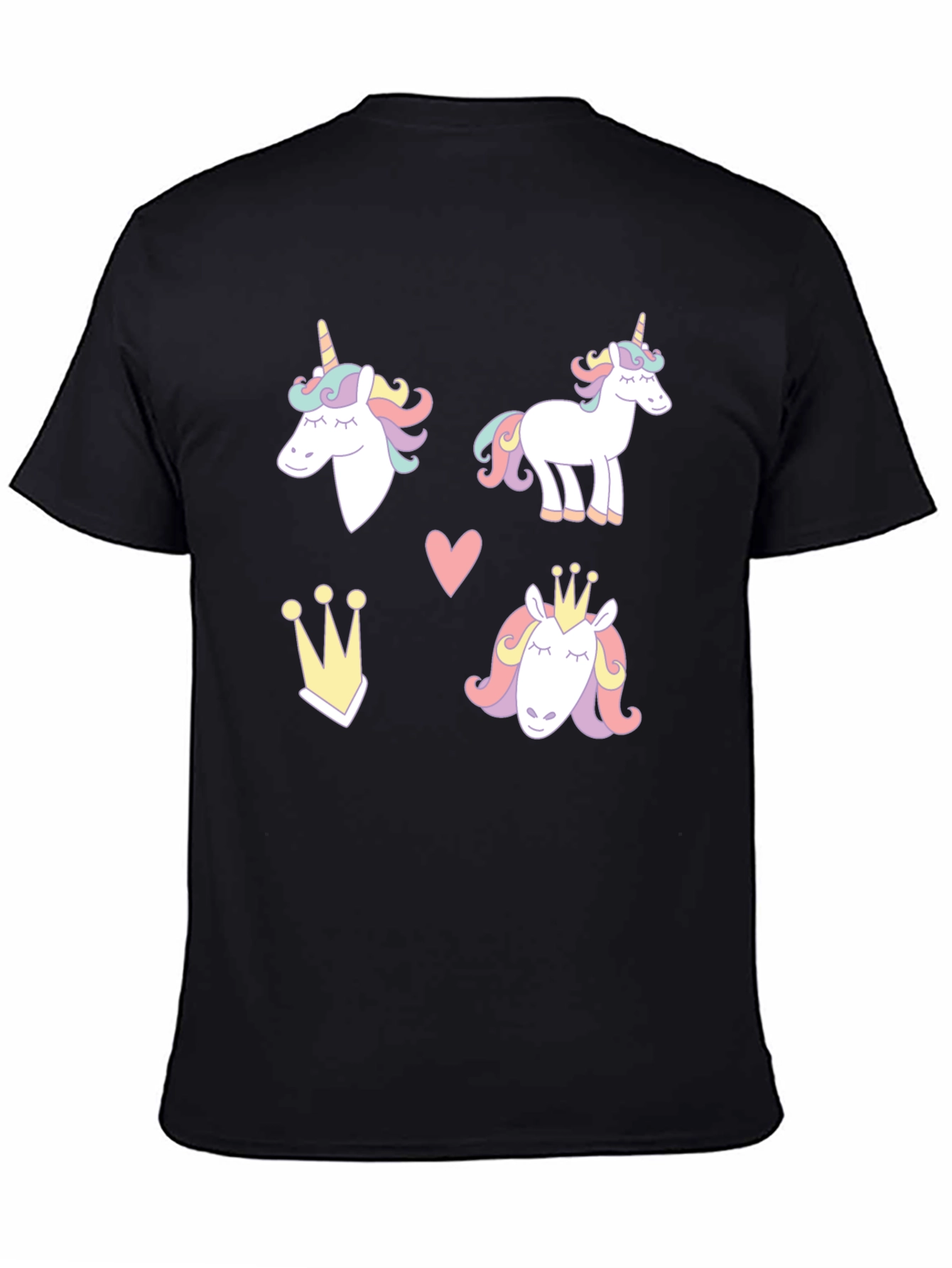 Unicorn Dreams Black T-Shirt Cute Design