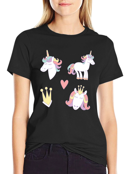 Unicorn Dreams Black T-Shirt Cute Design