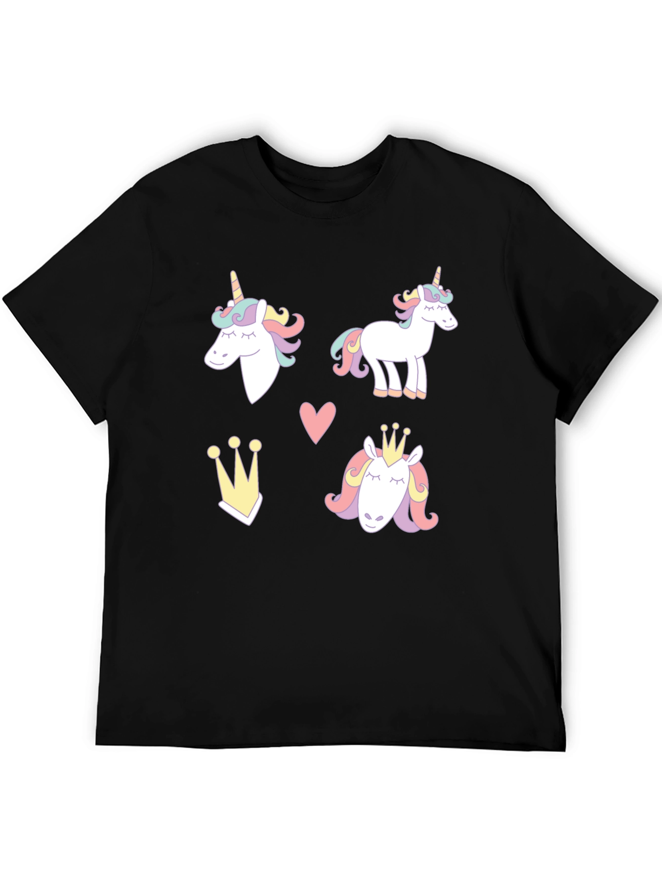 Unicorn Dreams Black T-Shirt Cute Design