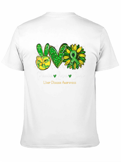 Peace Love Cure Liver Disease Awareness T-Shirt