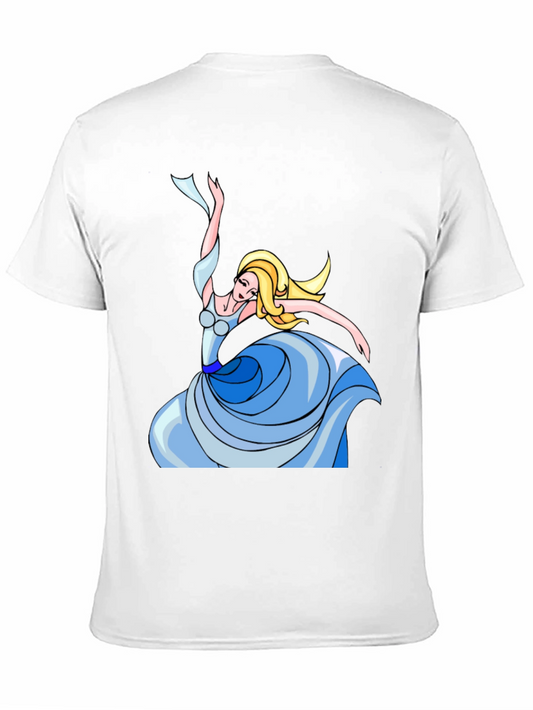 Dancing Woman Graphic Tee - Black Cotton Shirt