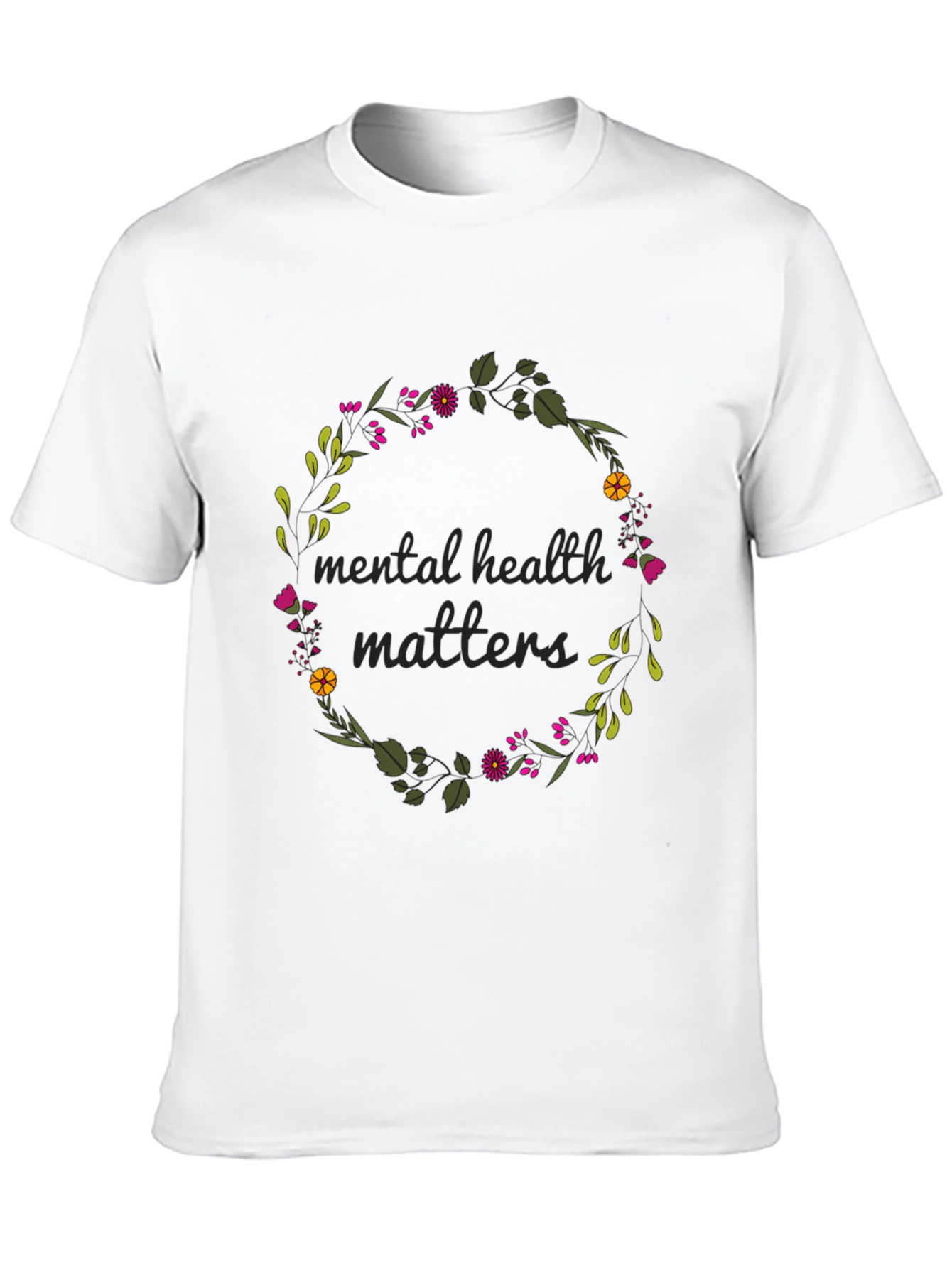 Mental Health Matters Floral Wreath T-Shirt