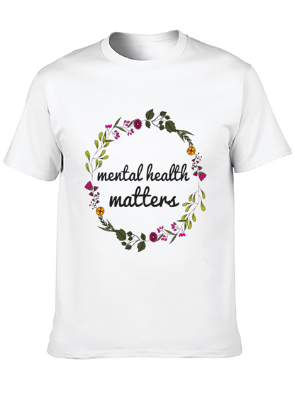Mental Health Matters Floral Wreath T-Shirt