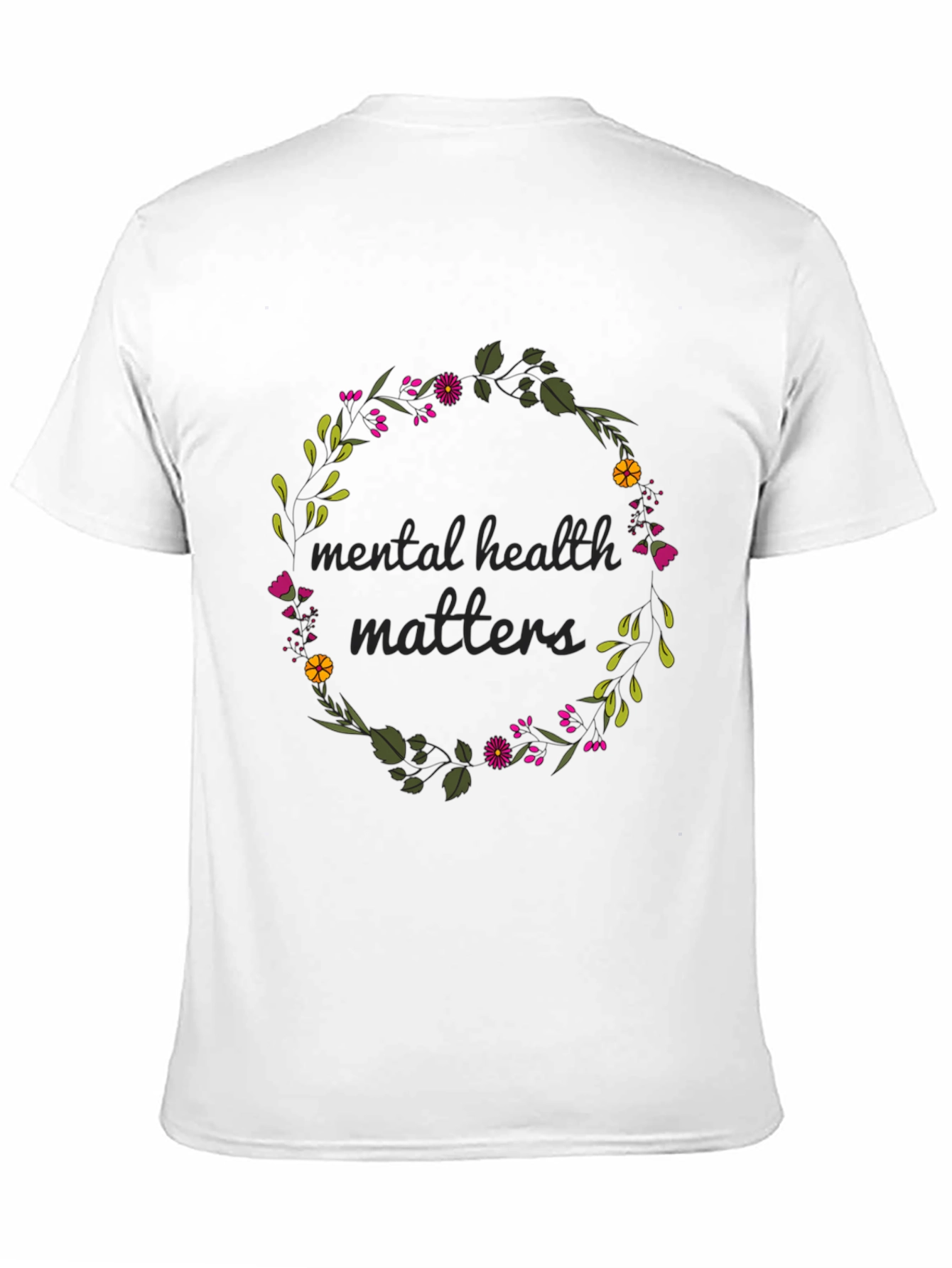 Mental Health Matters Floral Wreath T-Shirt