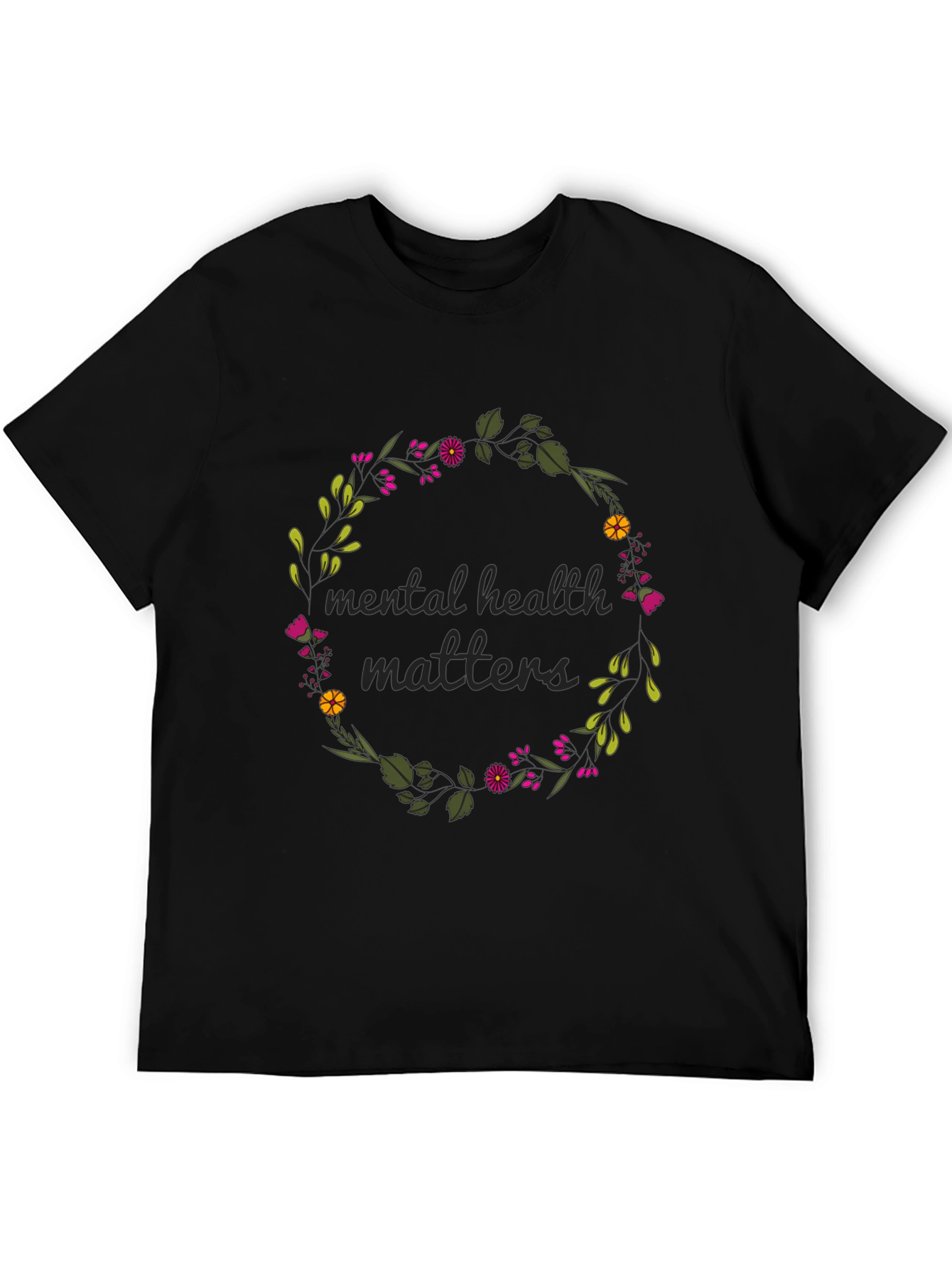 Mental Health Matters Floral Wreath T-Shirt