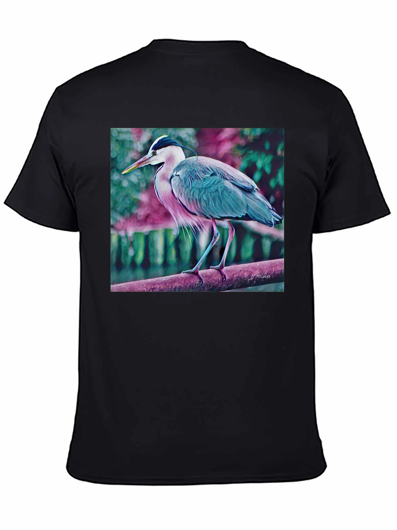 Blue Heron Art Graphic T-Shirt