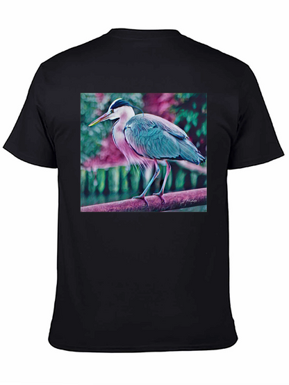 Blue Heron Art Graphic T-Shirt