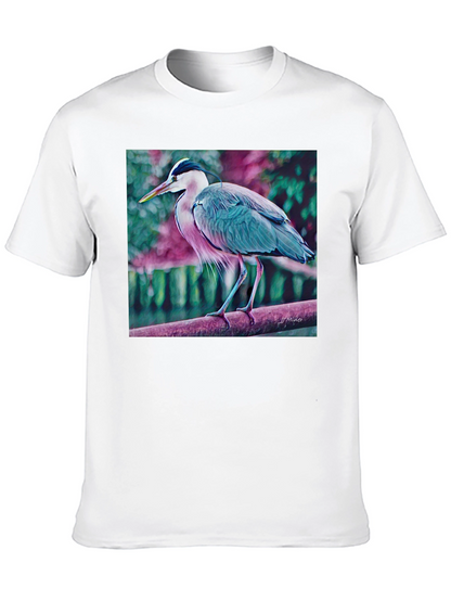 Blue Heron Art Graphic T-Shirt