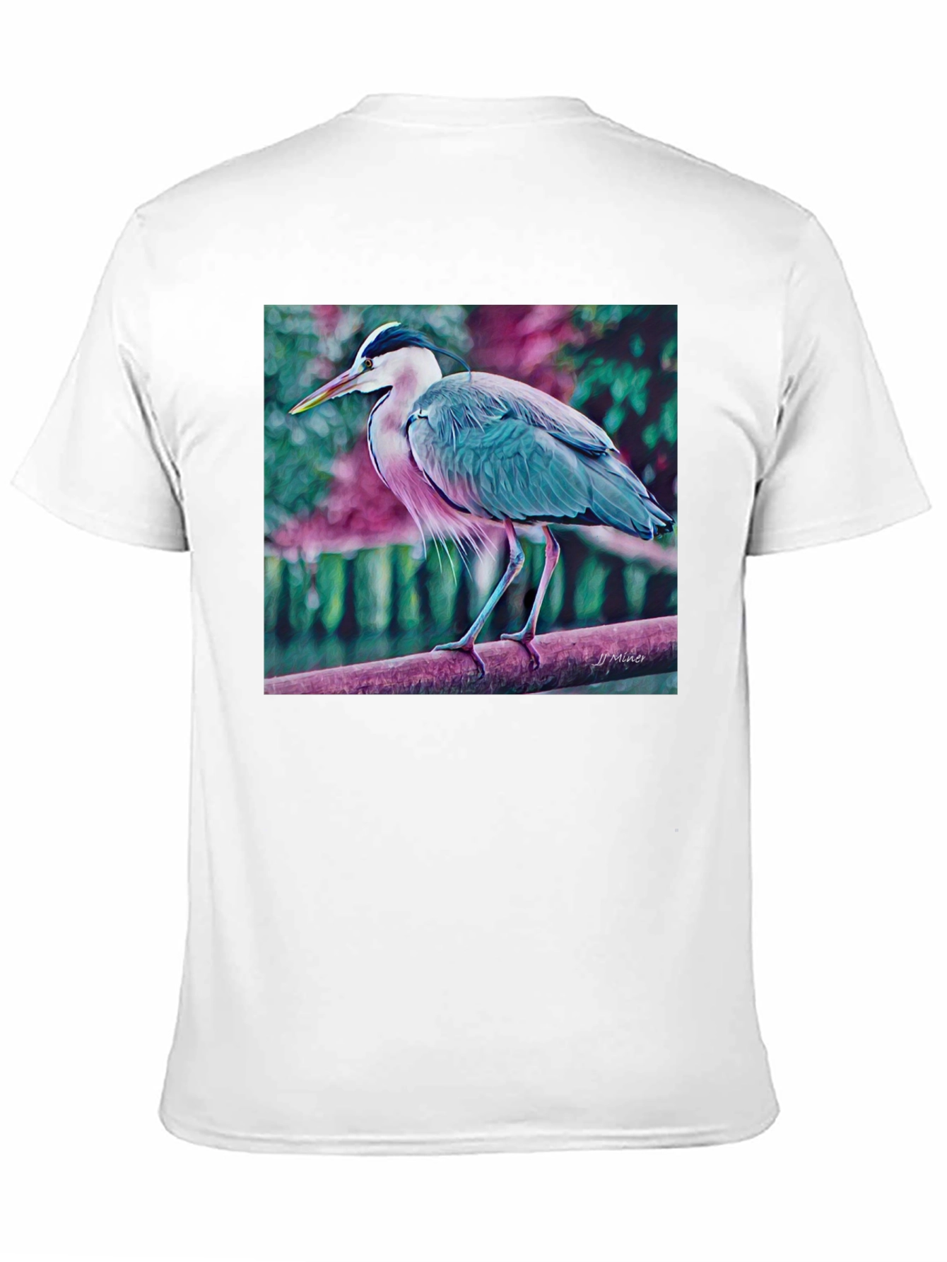 Blue Heron Art Graphic T-Shirt