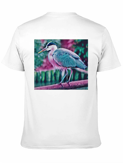 Blue Heron Art Graphic T-Shirt