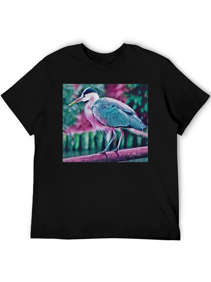 Blue Heron Art Graphic T-Shirt