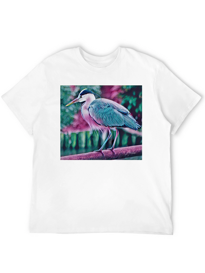 Blue Heron Art Graphic T-Shirt