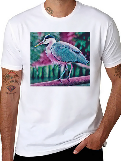 Blue Heron Art Graphic T-Shirt