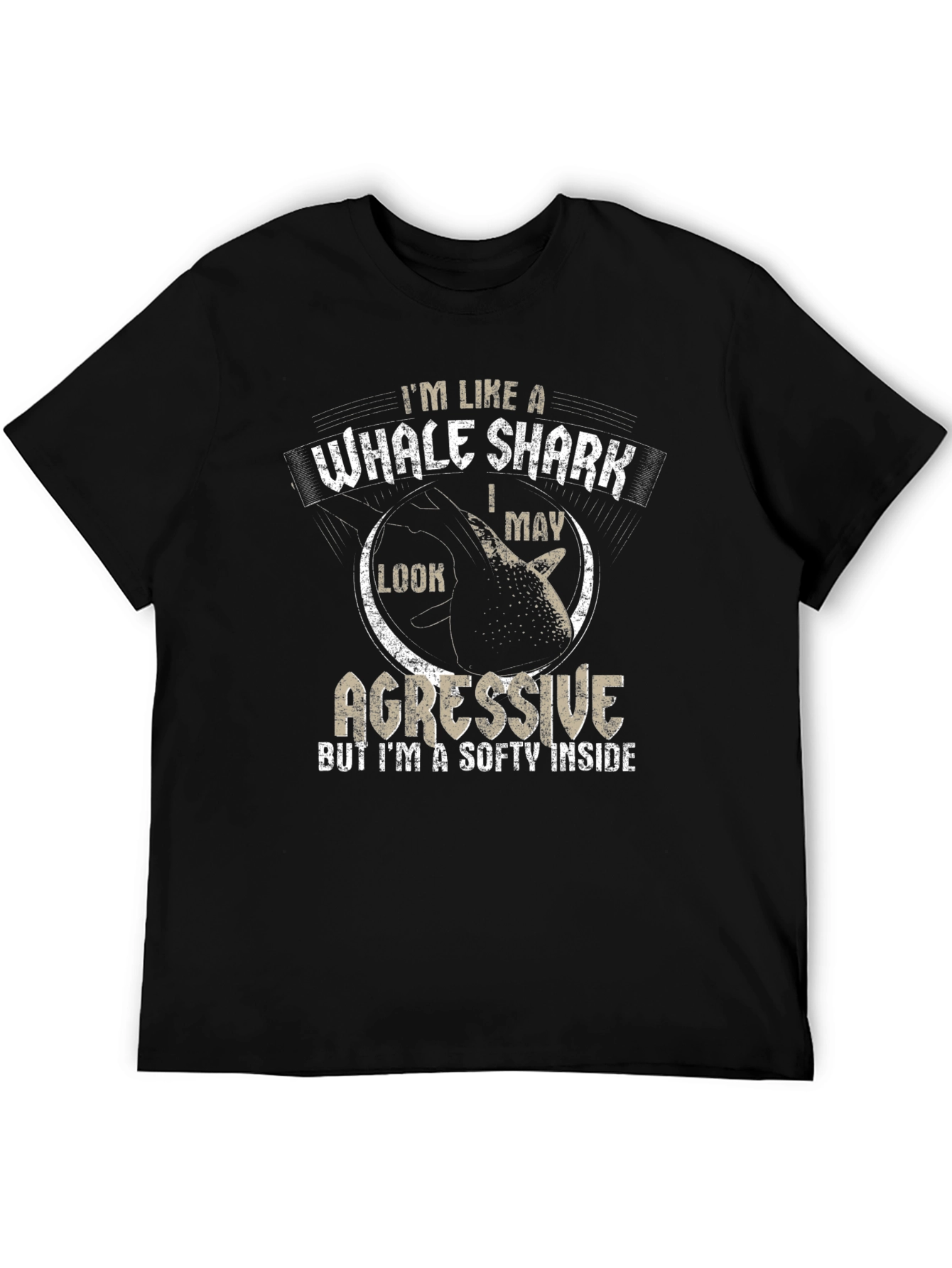 Whale Shark Aggressive Funny Mens T-Shirt