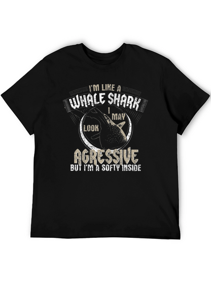 Whale Shark Aggressive Funny Mens T-Shirt