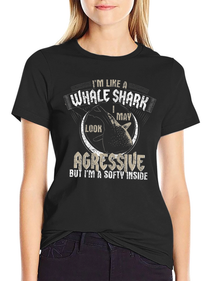 Whale Shark Aggressive Funny Mens T-Shirt