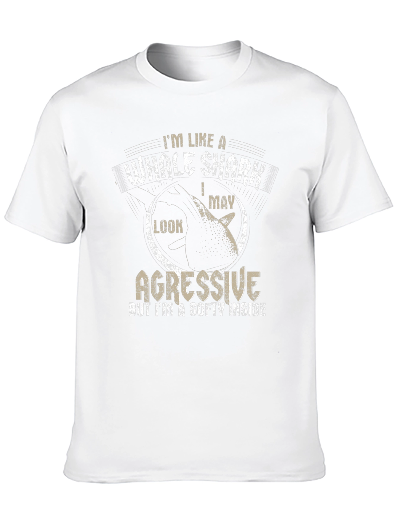 Whale Shark Aggressive Funny Mens T-Shirt