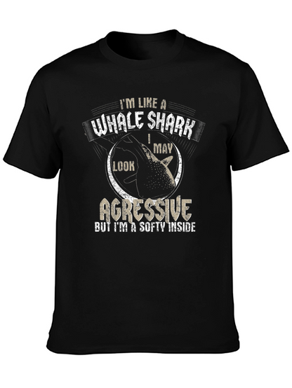 Whale Shark Aggressive Funny Mens T-Shirt