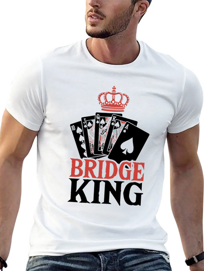 Bridge King Black T-Shirt Card Player Design