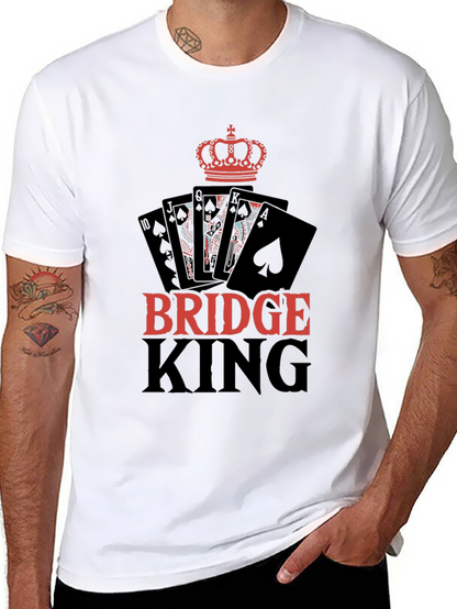 Bridge King Black T-Shirt Card Player Design