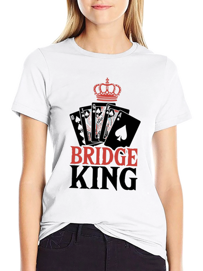 Bridge King Black T-Shirt Card Player Design