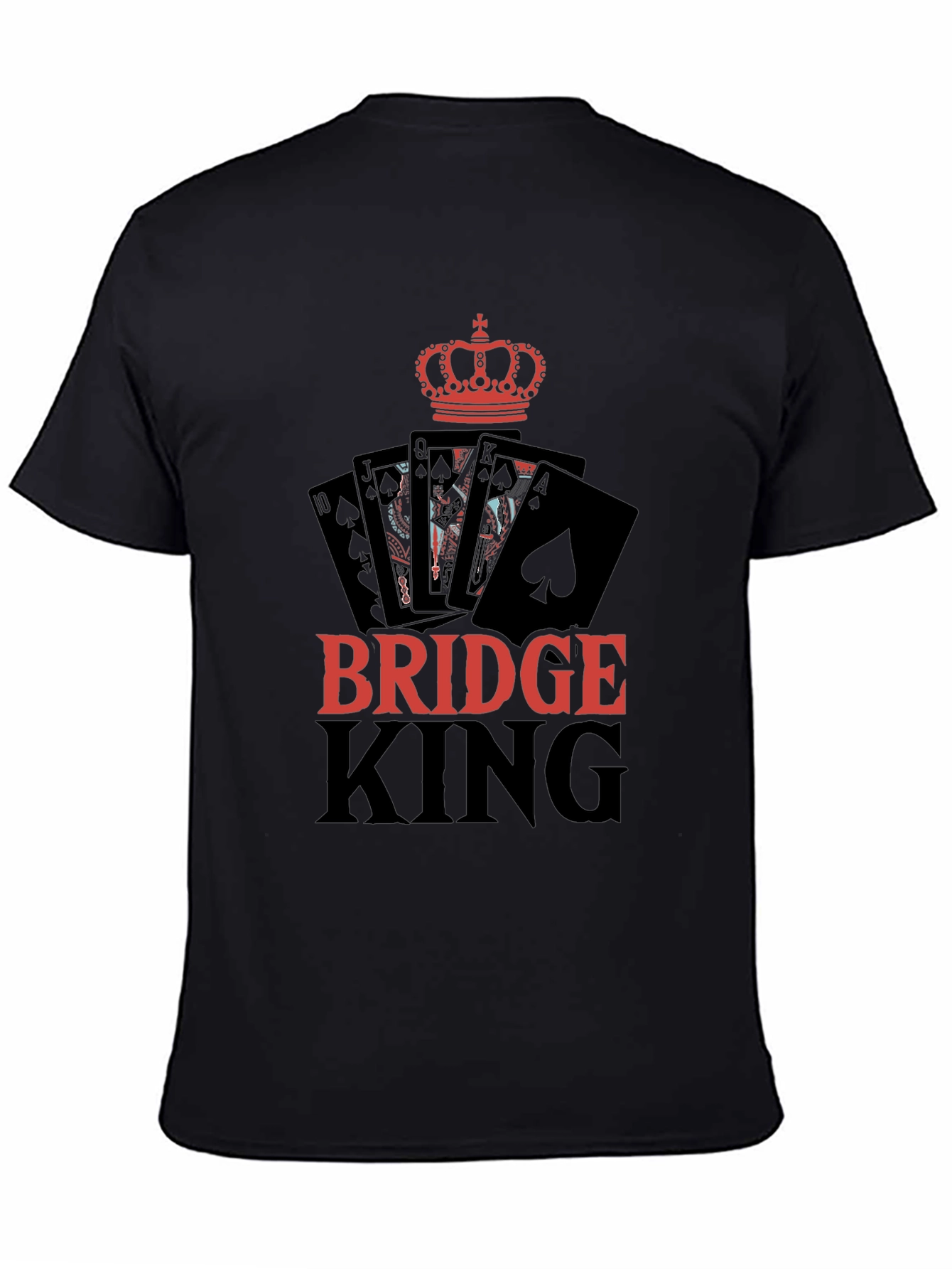 Bridge King Black T-Shirt Card Player Design