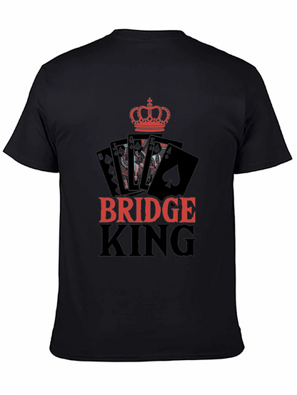 Bridge King Black T-Shirt Card Player Design