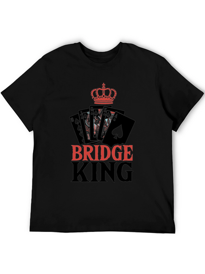 Bridge King Black T-Shirt Card Player Design