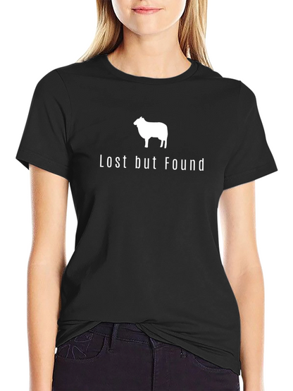 Lost But Found Sheep Graphic Tee - Black Cotton