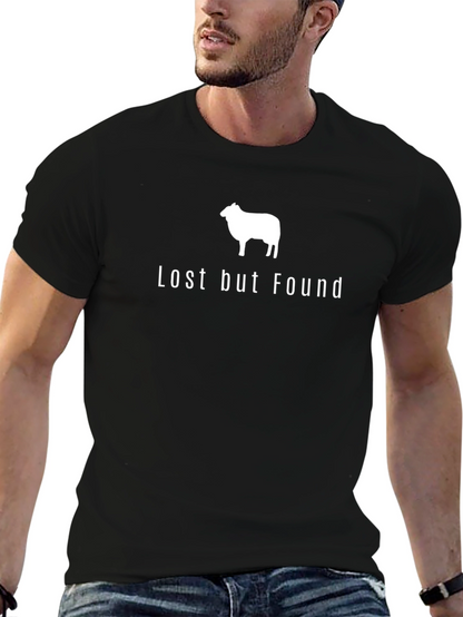 Lost But Found Sheep Graphic Tee - Black Cotton