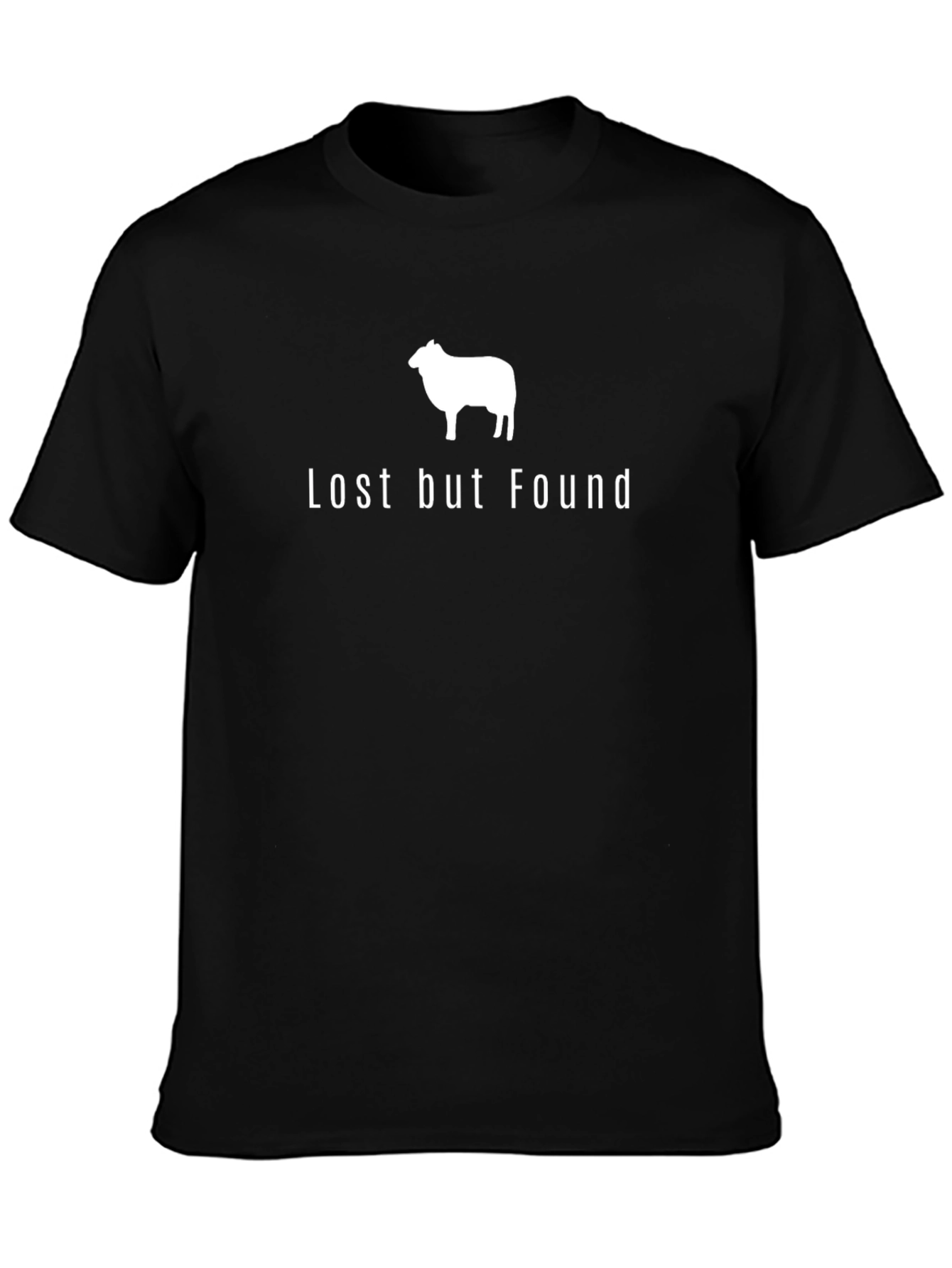 Lost But Found Sheep Graphic Tee - Black Cotton
