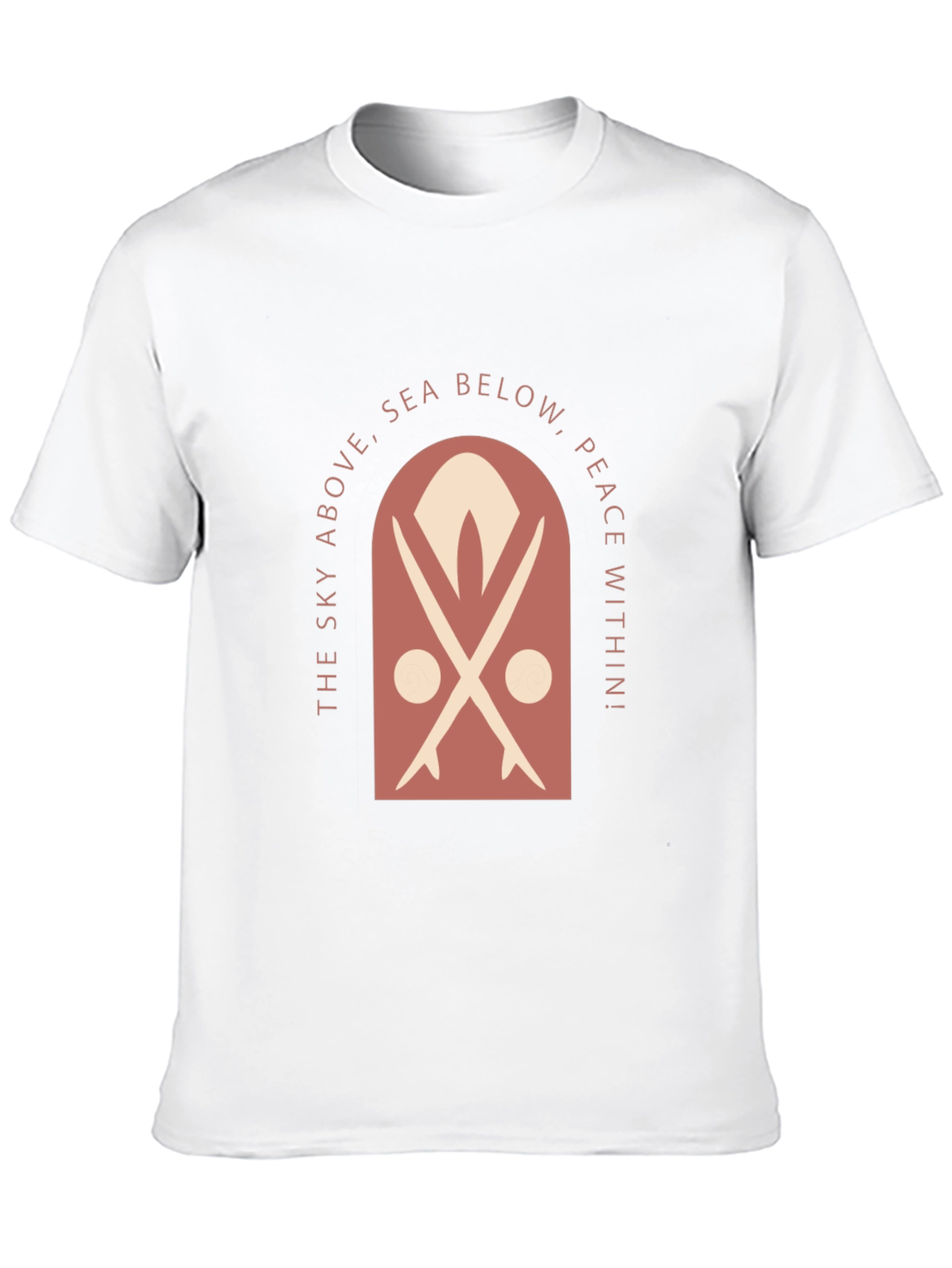 Surfboard Motif Graphic Tee - Sky Above Sea Below