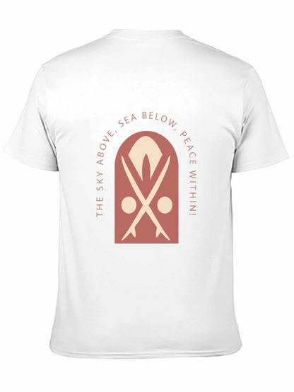 Surfboard Motif Graphic Tee - Sky Above Sea Below